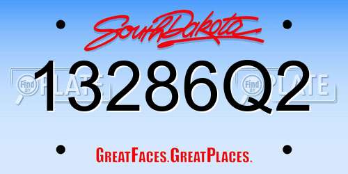 13286Q2 South Dakota License Plate