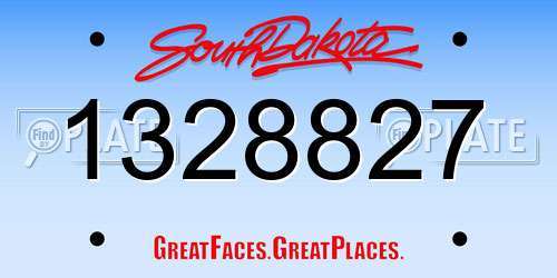 1328827 South Dakota License Plate