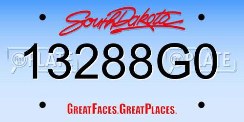 13288G0 South Dakota License Plate