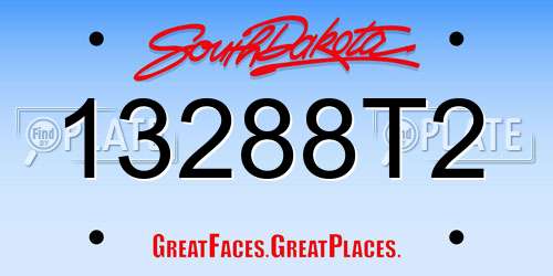 13288T2 South Dakota License Plate
