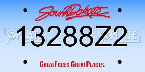 13288Z2 South Dakota License Plate