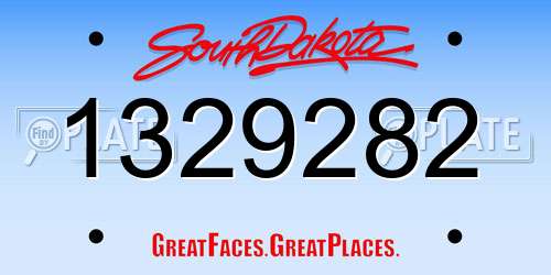 1329282 South Dakota License Plate