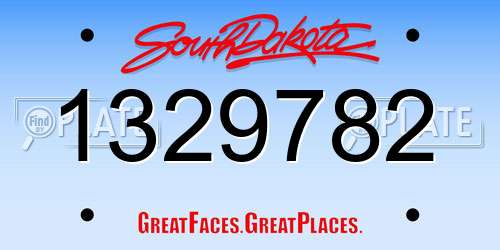 1329782 South Dakota License Plate