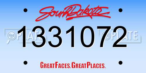 1331072 South Dakota License Plate