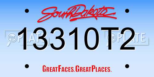 13310T2 South Dakota License Plate