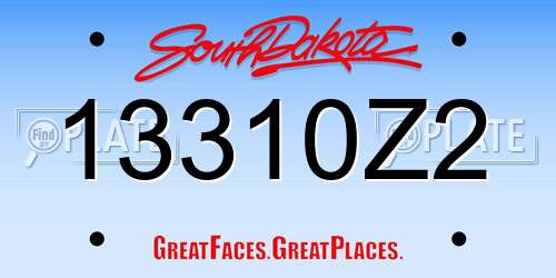 13310Z2 South Dakota License Plate