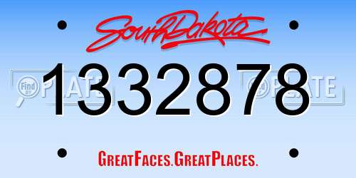 1332878 South Dakota License Plate