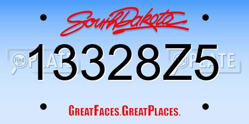 13328Z5 South Dakota License Plate