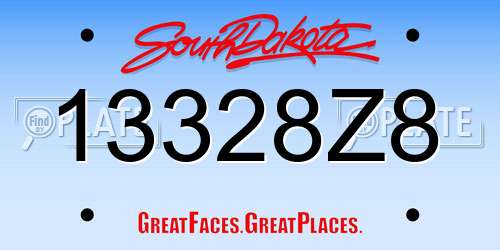 13328Z8 South Dakota License Plate