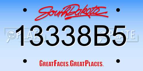 13338B5 South Dakota License Plate