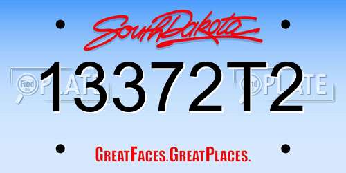13372T2 South Dakota License Plate
