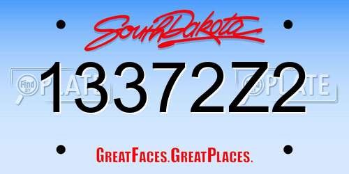 13372Z2 South Dakota License Plate
