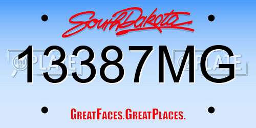 13387MG South Dakota License Plate