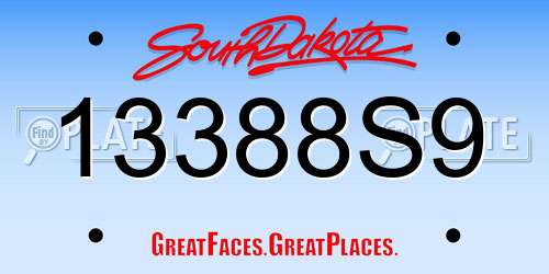13388S9 South Dakota License Plate