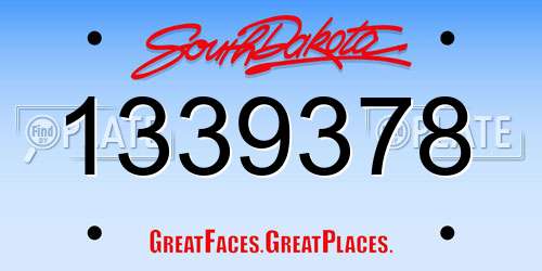 1339378 South Dakota License Plate