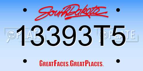 13393T5 South Dakota License Plate