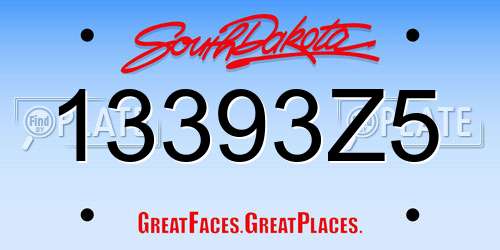 13393Z5 South Dakota License Plate