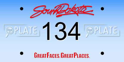 134 South Dakota License Plate