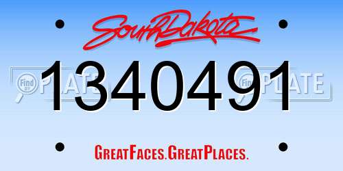 1340491 South Dakota License Plate