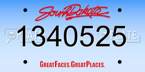 1340525 South Dakota License Plate