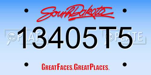 13405T5 South Dakota License Plate