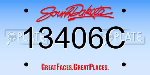 13406C South Dakota License Plate
