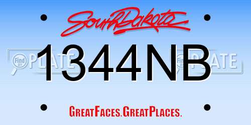 1344NB South Dakota License Plate
