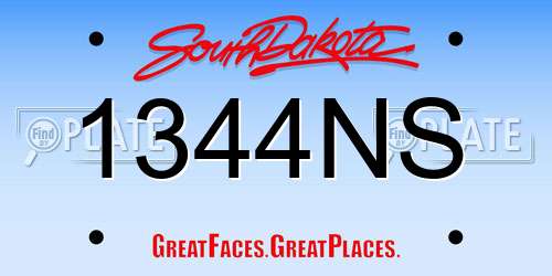 1344NS South Dakota License Plate