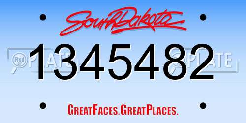 1345482 South Dakota License Plate