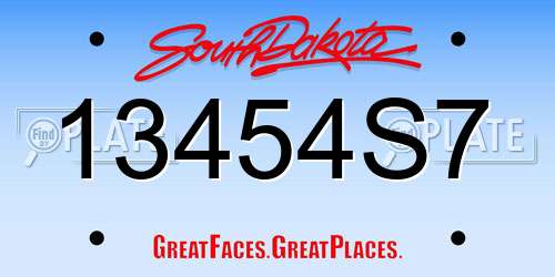 13454S7 South Dakota License Plate