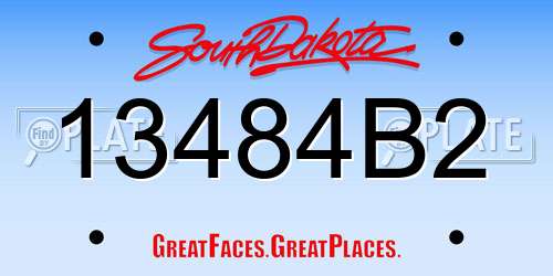 13484B2 South Dakota License Plate
