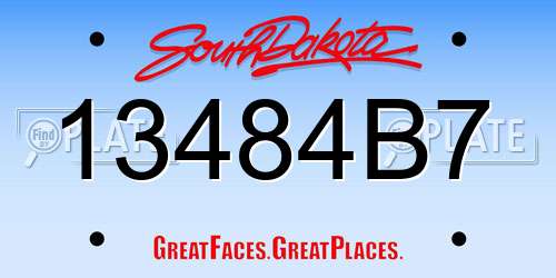 13484B7 South Dakota License Plate