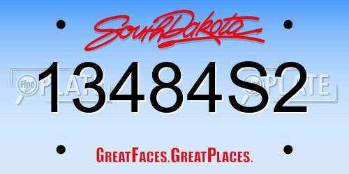 13484S2 South Dakota License Plate