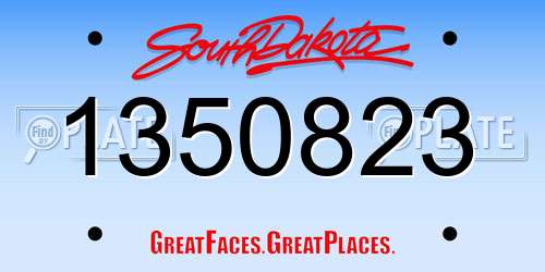 1350823 South Dakota License Plate