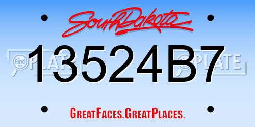 13524B7 South Dakota License Plate
