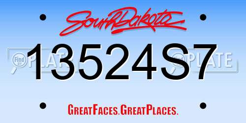 13524S7 South Dakota License Plate