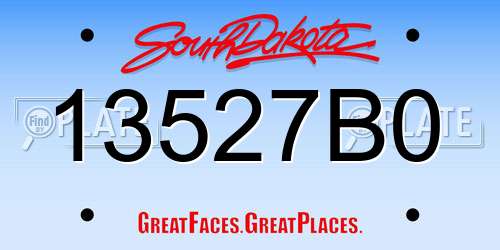 13527B0 South Dakota License Plate