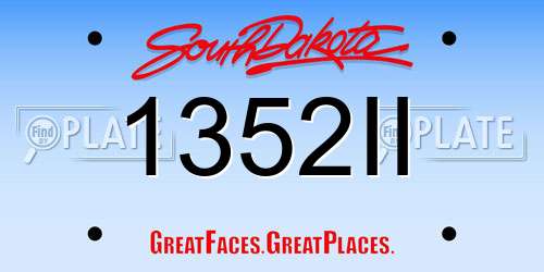 1352II South Dakota License Plate