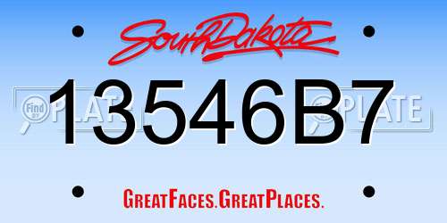 13546B7 South Dakota License Plate