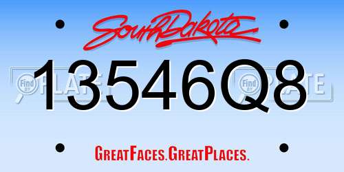 13546Q8 South Dakota License Plate