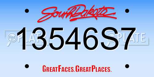 13546S7 South Dakota License Plate