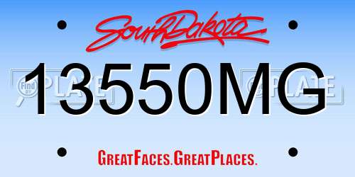 13550MG South Dakota License Plate