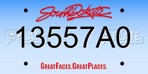 13557A0 South Dakota License Plate