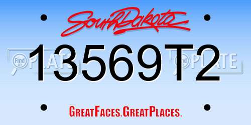 13569T2 South Dakota License Plate