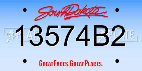 13574B2 South Dakota License Plate