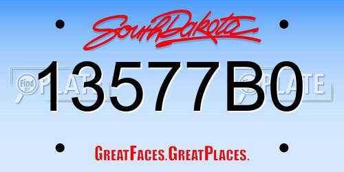 13577B0 South Dakota License Plate