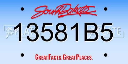 13581B5 South Dakota License Plate
