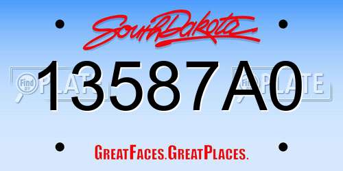 13587A0 South Dakota License Plate