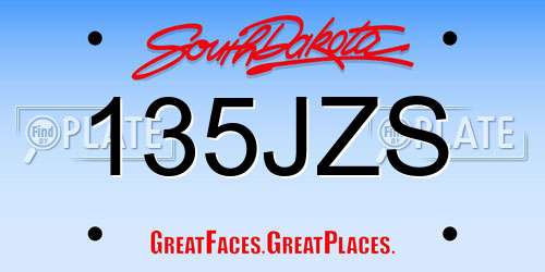 135JZS South Dakota License Plate