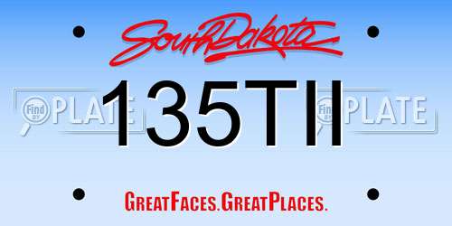 135TII South Dakota License Plate